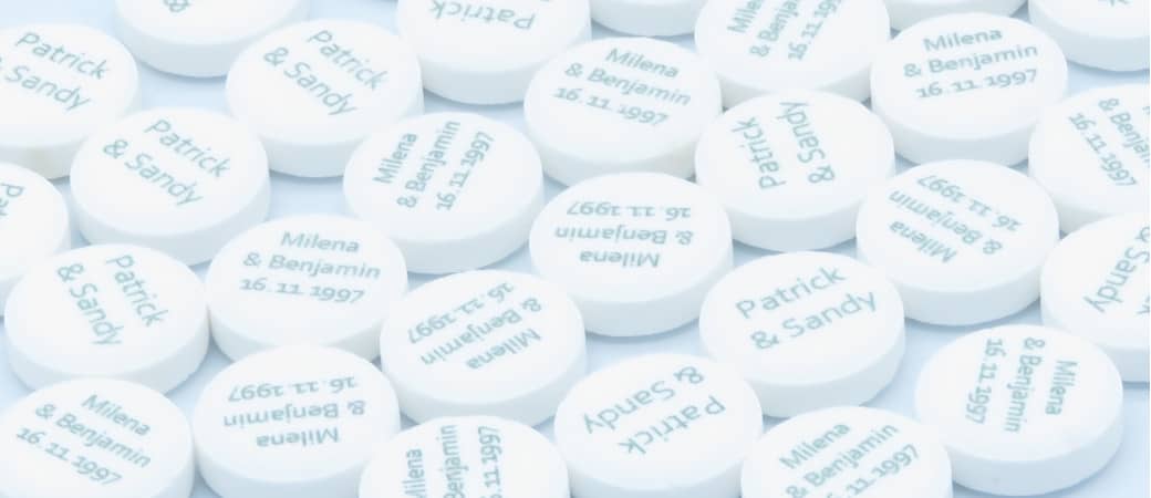 personalisiertes Traubenzucker mit Textaufdruck
