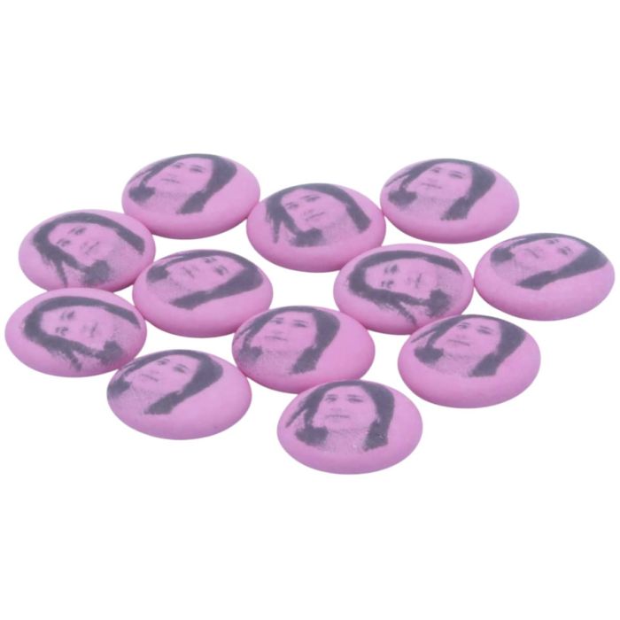 450g rosa Pfefferminz-Schokolinsen mit eigenem Bild • »personalisiert«