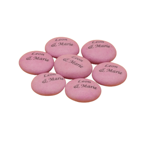 1000g rosa Schokolinsen mit eigenem Text • »personalisiert«