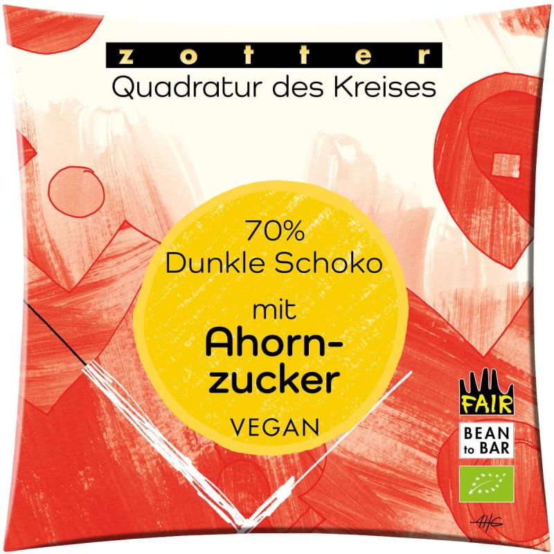 70% Dunkle Schoko mit Ahornzucker