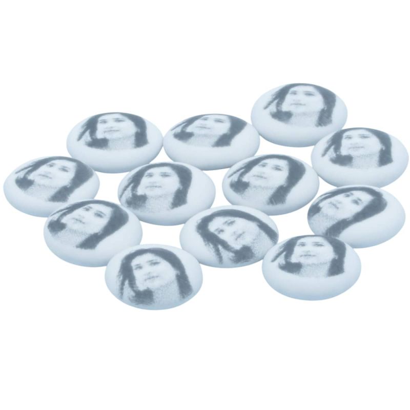 450g weisse Pfefferminz-Schokolinsen mit eigenem Bild • »personalisiert«